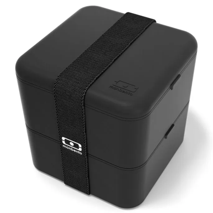 Fiambrera doble ecológica negra cuadrada MB Square 1,7 litros - Plástico PBT (sin BPA) - Monbento