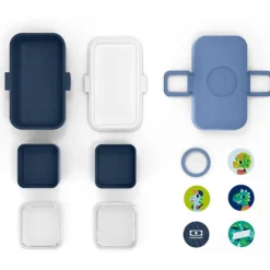 Fiambrera triple compacta azul infinity 800 ml - Polipropileno (sin BPA) - Monbento