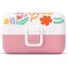 Fiambrera triple compacta rosa flores 800 ml - Polipropileno (sin BPA) - Monbento