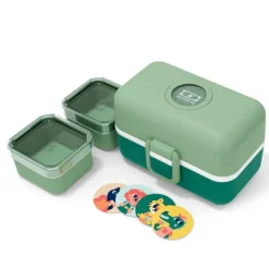 Fiambrera triple compacta verde bosque 800 ml - Polipropileno (sin BPA) - Monbento