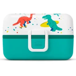 Fiambrera triple compacta verde dinosaurios 800 ml - Polipropileno (sin BPA) - Monbento