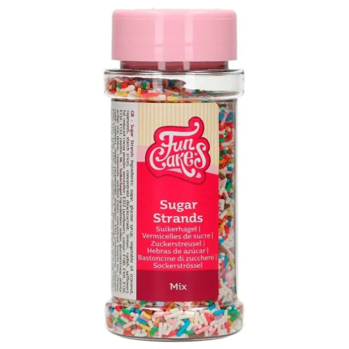 Fideos de azúcar multicolor 80 g - Funcakes