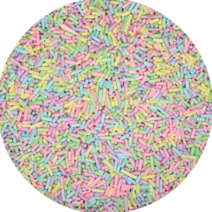 Fideos de azúcar multicolor pastel 80 g - Funcakes