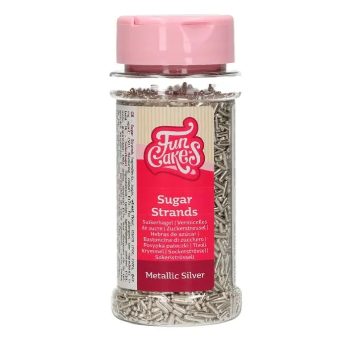 Fideos de azúcar plata metalizados 80 g - Funcakes