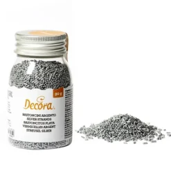 Fideos de azúcar plateados 90 g - Decora