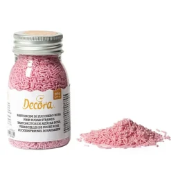 Fideos de azúcar rosas 90 gr - Decora