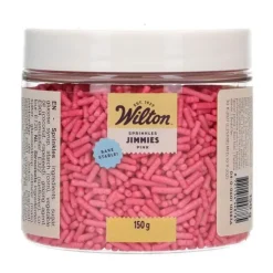 Fideos de azúcar rosas Jimmies 150 g - Wilton