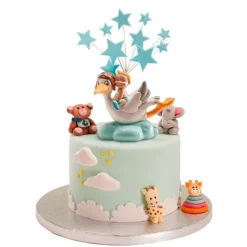 Figura cigüeña bebé niño 10 cm - Dekora