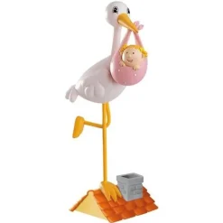 Figura cigüeña con bebé niña - Dekora