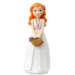Figura niña de Comunión cesta de flores 15,5 cm - Mopec