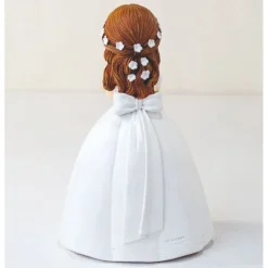 Figura niña de Comunión con corona de flores 16,5 cm - Mopec