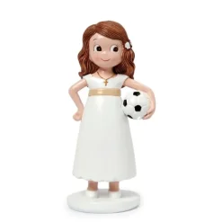 Figura niña de Comunión con pelota 13 cm - Mopec