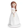 Figura niña de Comunión con rosario y trenza 16,5 cm - Modecor