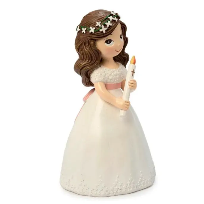 Figura niña de Comunión con vela 13 cm - Mopec