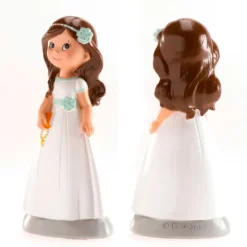Figura niña de comunión morena Elena 13 cm - Dekora