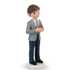 Figura niño de Comunión con Biblia 15 cm - Modecor