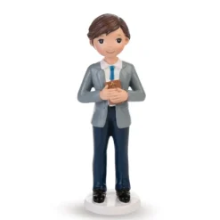 Figura niño de Comunión con Biblia 15 cm - Modecor