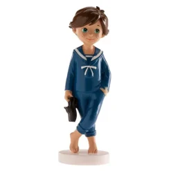 Figura niño de comunión moreno descalzo 13 cm - Dekora
