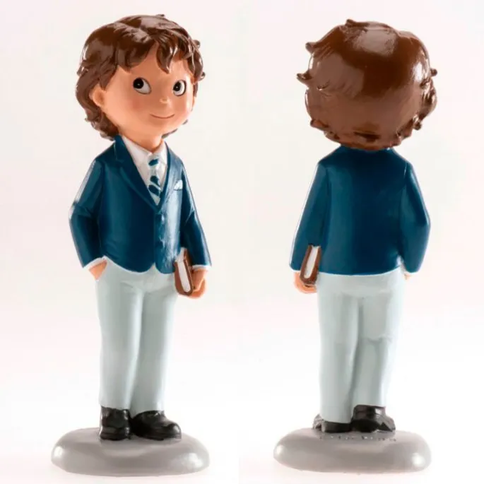 Figura niño de comunión moreno Pedro 13 cm - Dekora