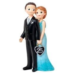 Figura pareja de novios aniversario boda 25 años 21 cm - Mopec