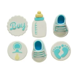 Figuras de azúcar azules Boy (6) - Sin gluten - Decora