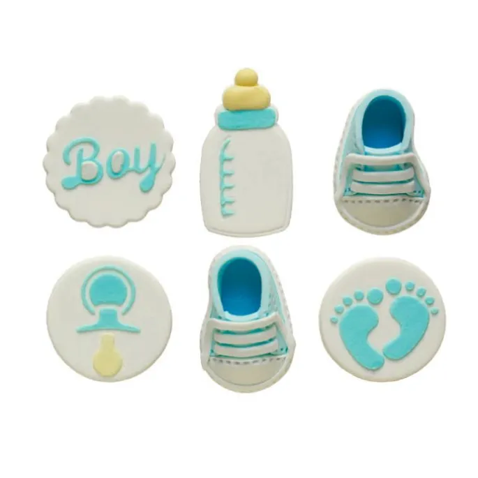 Figuras de azúcar azules Boy (6) - Sin gluten - Decora