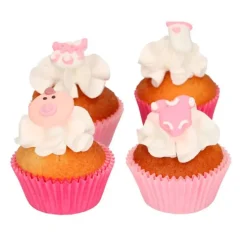 Figuras de azúcar bebé niña rosa (12) - Sin gluten - Funcakes