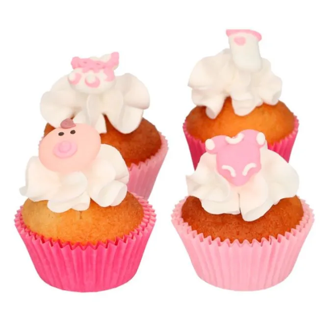 Figuras de azúcar bebé niña rosa (12) - Sin gluten - Funcakes