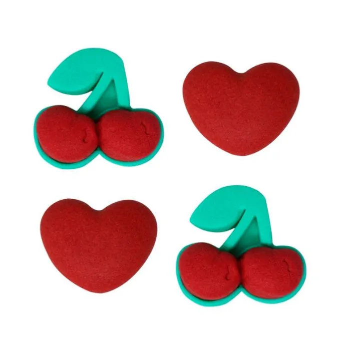 Figuras de azúcar corazones y cerezas San Valentín (12) - PME