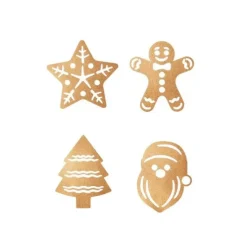 Figuras Navidad doradas comestibles Golden Touch (24) - Sin gluten - Modecor