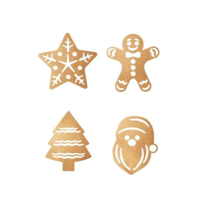 Figuras Navidad doradas comestibles Golden Touch (24) - Sin gluten - Modecor