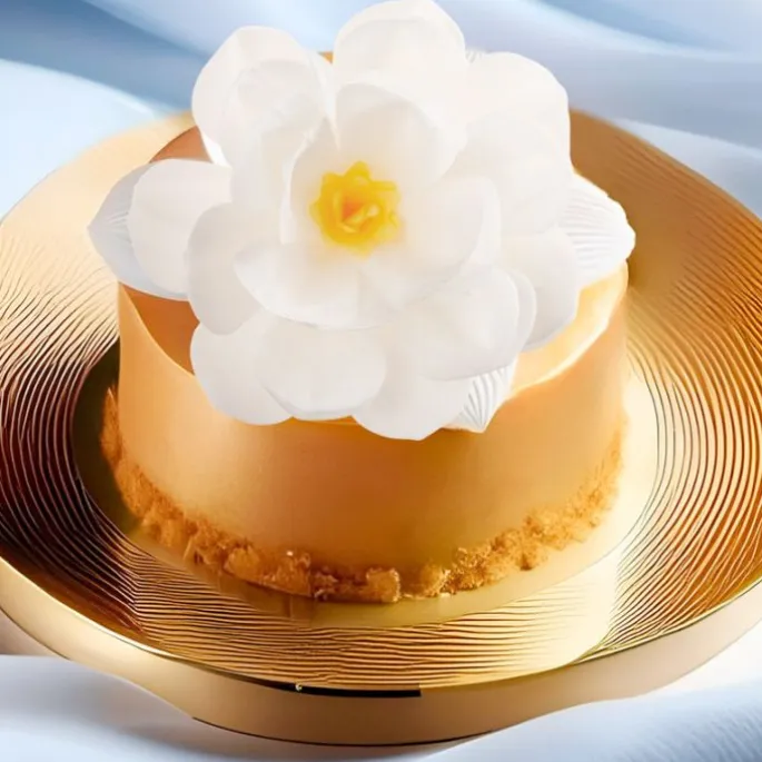 Flor de oblea blanca con centro amarillo 12 cm - Sin gluten - Dekora