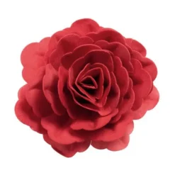 Flor de oblea rosa roja 12,5 cm - Sin gluten - Dekora