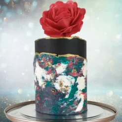 Flor de oblea rosa roja 12,5 cm - Sin gluten - Dekora