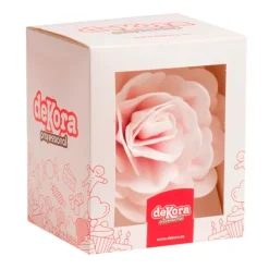 Flor de oblea rosa rosa clara 12,5 cm - Sin gluten - Dekora