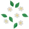 Flores blancas y hojas verdes de oblea (11) - Wilton
