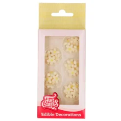 Flores Crisantemos de azúcar blancos y amarillos (30) - Sin gluten - Funcakes