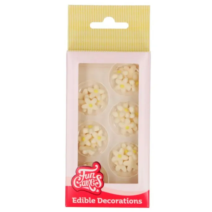 Flores Crisantemos de azúcar blancos y amarillos (30) - Sin gluten - Funcakes