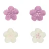 Flores de azúcar blancas y púrpuras 2,3 cm (24) - Funcakes