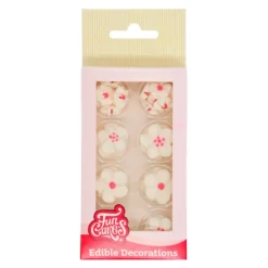 Flores de azúcar blancas y rosas variadas (32) - Funcakes