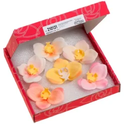 Flores de azúcar orquídeas 7 cm (6) - Sin gluten - Dekora