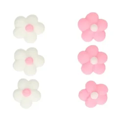 Flores de azúcar pequeñas blancas y rosas (64) - Funcakes