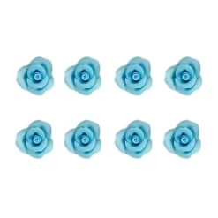 Flores de azúcar rosas azules 3 cm (8) - Decora