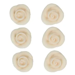 Flores de azúcar rosas blancas 2,5 cm (6) - Funcakes