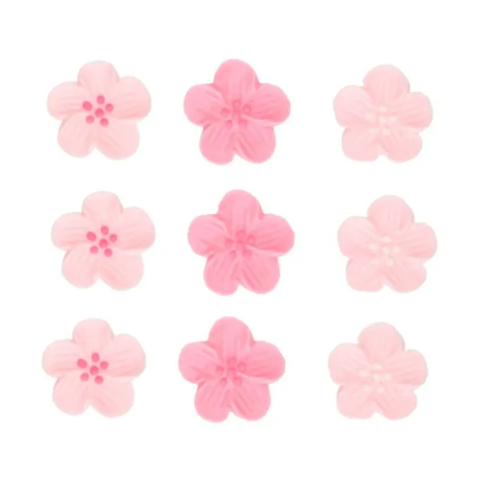 Flores de azúcar rosas claras y oscuras 2,3 cm (24) - Funcakes