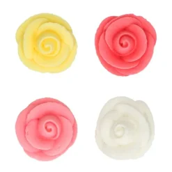 Flores de azúcar rosas de colores 2,5 cm (8) - Funcakes