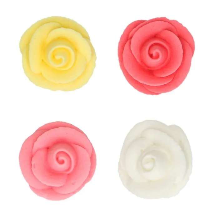 Flores de azúcar rosas de colores 2,5 cm (8) - Funcakes