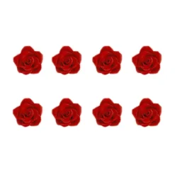 Flores de azúcar rosas rojas 3 cm (8) - Decora