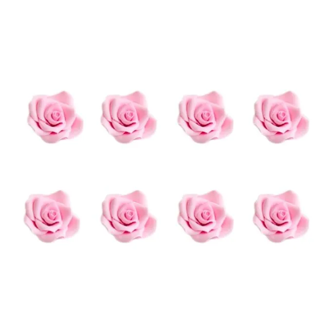 Flores de azúcar rosas rosas 3 cm (8) - Decora