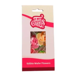 Flores de oblea Camelias de colores 4,5 cm (5) - Funcakes